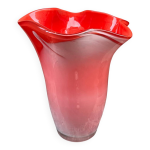 Grand vase en verre souffl rouge kurata japonais annes 70 made in japan
