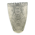 Grand vase en verre transparent travaill