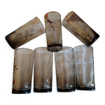 Grands verres limonades en verre fum vintage