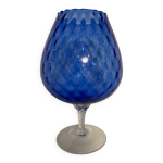 Grand verre souffl bleu cobalt - pice d art.