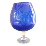 Trs grand verre / vase empoli bleu