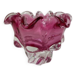 Grand vide poche ou vase verre murano rose vintage
