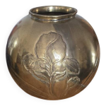 Grand xxl cache - pot boule rond planteur vase floorvase laiton laiton