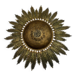 Grande applique murale � sol � fer forg� dor� espagne, ann�es 1950