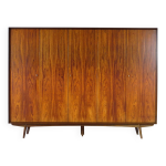 Grande armoire moderne  5 portes en palissandre du milieu du sicle, annes 1960