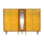 Grande armoire vintage moderne du milieu du si�cle � 5 portes en �rable et teck, ann�es 1950