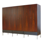 Grande armoire vintage moderne du milieu du si�cle � 6 portes en palissandre et fr�ne, ann�es 1960