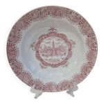 Grande assiette creuse terre de fer ou petit plat rond creux ancien moulin des loups modle dentelle