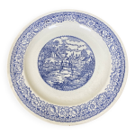Grande assiette porcelaine bleu et blanche xxe art nouveau