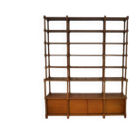 Grande bibliothèque / étagère en bois tourné 1970 s Grande bibliothèque / étagère en bois tourné 1970 s