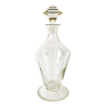 Grande carafe à vin en verre gravé années 50 Grande carafe à vin en verre gravé années 50