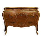 Grande commode vnitienne galbe en acajou style louis xv / 20me sicle