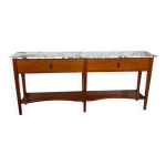 Grande console en marbre calacatta viola & merisier massif