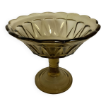 Grande coupe � pied verre moul� art d�co