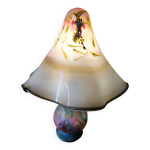 Grande lampe champignon en pte de verre par pascal guyot