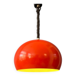 Grande lampe � suspension vintage en m�tal rouge de style space age