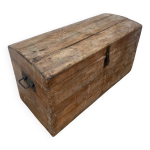 Grande malle coffre bois massif ancienne poignes fermoir  restaurer