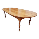 Grande table ancienne ovale 19 ème en merisier Grande table ancienne ovale 19 ème en merisier