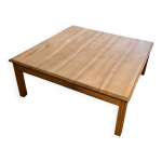 Grande table basse carr�e ancienne en bois massif brut