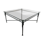 Grande table basse fer forgé et verre jacques ducru Grande table basse fer forgé et verre jacques ducru