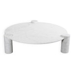 Grande table basse impressionnante en marbre de carrare fabrique en italie, 1970s
