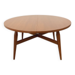 Grande table basse ronde scandinave vintage smorrebrod de arne vodder, extensible en table  manger