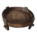 Grande table chakki ronde sculpte antique indonsienne / indienne