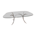 Grande table design. 1970. acier chrom et verre. 190x120