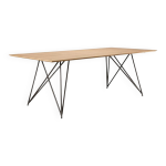 Grande table design chêne clair & métal noir 220 cm Grande table design chêne clair & métal noir 220 cm