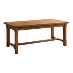 Grande table de ferme en chêne massif clair 205 cm tiroir et rallonge Grande table de ferme en chêne massif clair 205 cm tiroir et rallonge