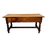 Grande table de ferme - merisier massif - patine superbe