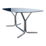 Grande table à manger chrome et verre fumé dlg gaston rinaldi Grande table à manger chrome et verre fumé dlg gaston rinaldi