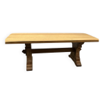 Grande table  manger de monastre en chne blond franais, annes 1940.