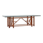 Grande table  manger monumentale en bambou avec plateau en verre par gasparucci, italie