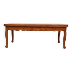 Grande table en merisier massif, rallonges sous le plateau