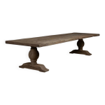 Grande table monastre soleil en chne massif 300 cm finition patine