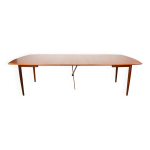 Grande table de repas danoise extensible, 260 cm, en teck par h. w klein.