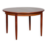 Grande table de repas ronde extensible en teck, 1960 Grande table de repas ronde extensible en teck, 1960