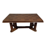 Grande table de salle � manger a allonge �poque art d�co plateau damier