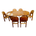 Grande table scandinave en pin - 6 chaises