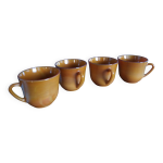 Grandes tasses arcopal france modle volcan de 1970 caramel moutarde