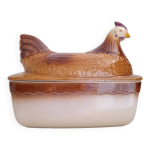 Grande terrine poule en faence