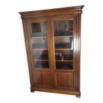 Grande vitrine / bibliothque en bois massif lgante et multifonction
