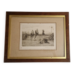 Gravure 1890 frank paton, the favorite's bas, cheval racing
