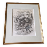 Gravure / burin original de jb tavy notton,  la msange bleue , circa 1970