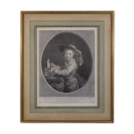 Gravure, franois hubert drouais,  jeune garon jouant aux cartes  xviiime