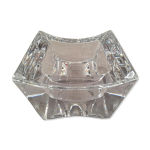 Gros cendrier en cristal massif moderniste design monogramme  sa  art