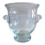 Gros seau  champagne ou glace rafraichissoir vase terrarium verre souffl