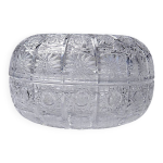 Grosse boîte en cristal de bohème ciselé dentelle de la reine vintage Grosse boîte en cristal de bohème ciselé dentelle de la reine vintage