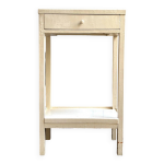 Guridon 1 tiroir en bois beige